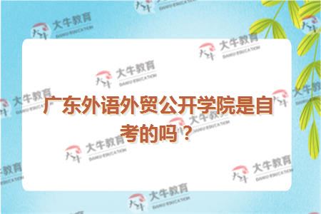 广东外语外贸公开学院是自考的吗？