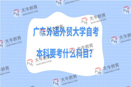广东外语外贸大学自考本科要考什么科目？